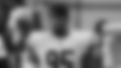 FILE - In this Sept. 13, 2020, file photo, Chicago Bears defensive end Roy Robertson-Harris looks on during the second half of an NFL football game against the Detroit Lions in Detroit. A person familiar with the negotiations says the Jacksonville Jaguars and former Bears defensive lineman Robertson-Harris have agreed on a three-year, $24.4 million deal that includes $14 million guaranteed. (AP Photo/Duane Burleson, File)