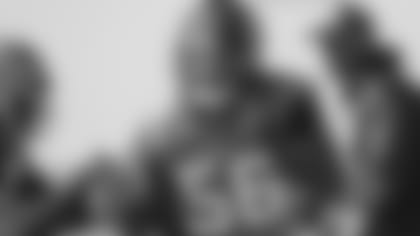 Jacksonville Jaguars defensive end Dante Fowler (56) does a drill during an NFL football practice in Jacksonville, Fla., Friday, Jan. 19, 2018. (AP Photo/Gary McCullough)