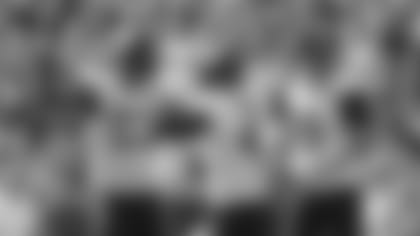 Jacksonville Jaguars kicker Josh Lambo (4) celebrates with defensive end Calais Campbell (93) and punter Logan Cooke (9) during an NFL football game against the Carolina Panthers, Sunday, Sept. 6, 2019 in Charlotte, N.C. (Logan Bowles via AP)