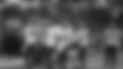 Jacksonville Jaguars wide receiver Chris Conley (18) is greeted by quarterback Gardner Minshew (15) after scoring a touchdown late in the second half of an NFL football game against the Oakland Raiders in Oakland, Calif., Sunday, Dec. 15, 2019. Jacksonville won the game 20-16. (AP Photo/Ben Margot)