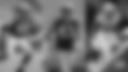 T David Bakhtiari (left), LS Hunter Bradley (center), and LB Za'Darius Smith (right)