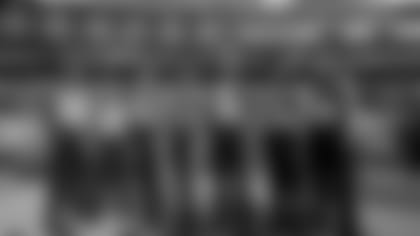 The officiating crew, from left: umpire Fred Bryan, field judge Aaron Santi, down judge Mark Hittner, line judge Kent Payne, referee Clete Blakeman, side judge Dyrol Prioleau, and back judge Tony Steratore pose for a photograph before the AFC championship NFL football game between the New England Patriots and the Jacksonville Jaguars, Sunday, Jan. 21, 2018, in Foxborough, Mass. (AP Photo/Steven Senne)