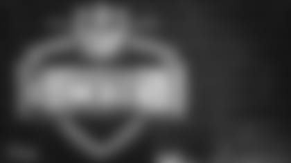 A 2020 NFL Scouting Combine logo at Lucas Oil Stadium, Tuesday, February 25, 2020, in Indianapolis, Ind.