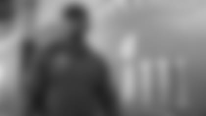 Linebacker #59 Micah Kiser of the Los Angeles Rams before the Rams versus Patriots Super Bowl LIII (53) game, on February 3, 2019, at the Mercedes Benz Stadium, in Atlanta, GA. (Daniel Bowyer/Rams)