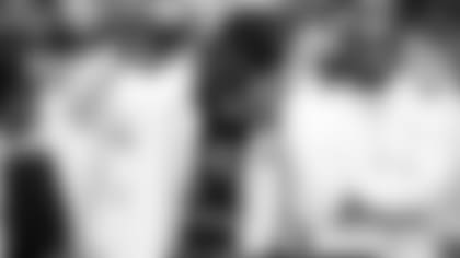 Former Baltimore Ravens player Ed Reed speaks at a ceremony to honor the 2012 Ravens who won Super Bowl XLVII during halftime of an NFL football game between the Cleveland Browns and the Ravens, Sunday, Oct. 23, 2022, in Baltimore