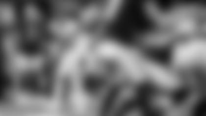 CB Anthony Averett against the Las Vegas Raiders at Allegiant Stadium in Las Vegas, NV.