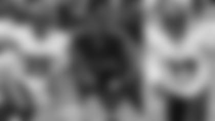 Left: RB Gus Edwards; Center: DE Derek Wolfe; Right: OLB Matthew Judon