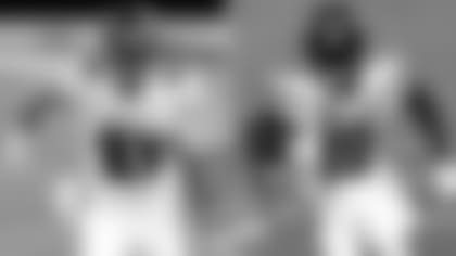 Left: Falcons TE Hayden Hurst; Right: Jets WR Breshad Perriman