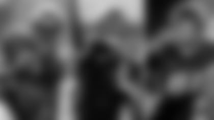 Left: TE Jerell Adams; Center: QB Tyler Huntley; Right: WR Jaylon Moore