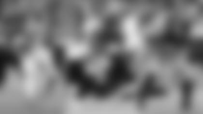 Left: RB Phillip Lindsay (Kevin Sabitus/NFL); Center: CB Kyle Fuller (Logan Bowles/NFL); Right: TE Hayden Hurst (Kevin Sabitus/NFL)