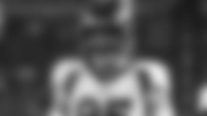 Derek Wolfe waits for the snap during an NFL football game.