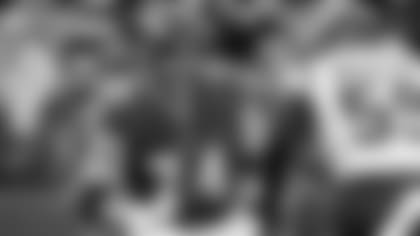 G/T James Hurst defends a Houston Texans player during an NFL game.