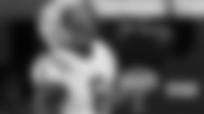 LSU linebacker Patrick Queen (8) reacts after intercepting a pass in the first half an NCAA football game against Alabama Sunday, Nov. 10, 2019.