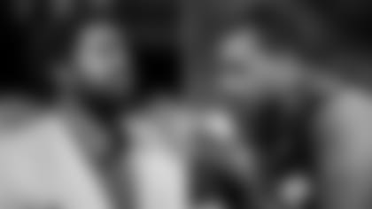 Left: Former Ravens T Jonathan Ogden; Right: T Ronnie Stanley