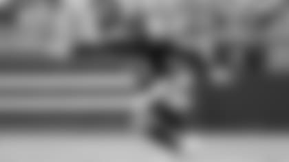 New York Giants linebacker Trent Harris (93) moves towards the ball during an NFL football game against the Cleveland Browns, Sunday, Aug. 22, 2021, in Cleveland.