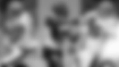 Left: WR Rashod Bateman; Center: WR Miles Boykin; Right: TE Eric Tomlinson