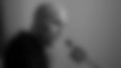 Baltimore Ravens general manager Eric DeCosta speaks during a media availability at the 2022 NFL Combine in Indianapolis, Wednesday, March 2, 2022.