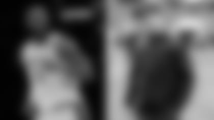 Left: Los Angeles Lakers forward LeBron James celebrates after scoring during the second half of an NBA basketball game against the Dallas Mavericks Tuesday, March 1, 2022, in Los Angeles. (AP Photo/Mark J. Terrill); Right: Baltimore Ravens Head Coach John Harbaugh before taking on the Chicago Bears at Soldier Field on Sunday, November 21, 2021. (Baltimore Ravens Photos/Shawn Hubbard)