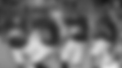 WR Marquise Brown, WR Mailes Boykin, TE Hayden Hurst and RB Justice Hill in action during an NFL game.