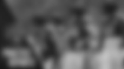 Ravens offensive linemen practice at the Under Armour Performance Center.