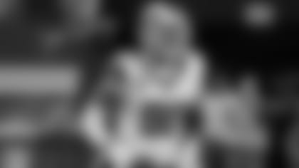 Los Angeles Rams defensive end Michael Brockers runs off the field.