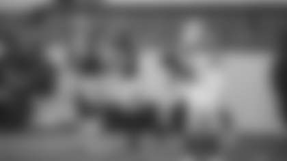 Tackle Morgan Moses and tight end Logan Thomas celebrate after a touchdown in the Washington Football Team's 25-3 win over the Dallas Cowboys on Oct. 25, 2020. (Elijah Walter Griffin Sr./Washington Football Team)