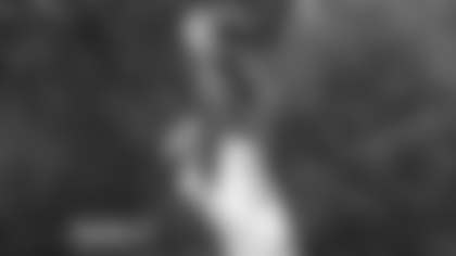 Dyami Brown leaps to make the grab in practice on Aug. 17, 2021. (Emilee Fails/Washington Football Team)