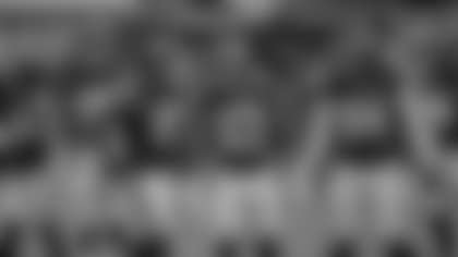 Chase Young, Jonathan Allen, Jon Bostic and Daron Payne await the Dallas Cowboys' offense to run a play. (Elijah Walter Griffin Sr./Washington Football Team)