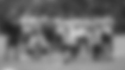 Washington's receivers pose for the camera at the conclusion of minicamp. (Emilee Fails/Washington Football Team)