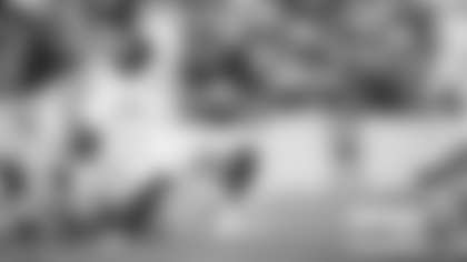 Antonio Gibson runs through a hole in the New Orleans Saints' defense on Oct. 10, 2021. (Emilee Fails/Washington Football Team)