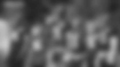 Chase Young and the Washington Football Team's defense prepares to run a play during practice on Sept. 23, 2021. (Karlee Sell/Washington Football Team)