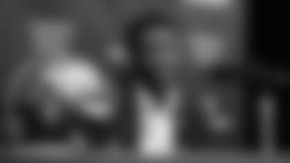 Washington Commanders first-round draft pick Mississippi State cornerback Emmanuel Forbes, talks during a news conference at the team's NFL football training facility in Ashburn, Va., Friday, April 28, 2023. (AP Photo/Luis M. Alvarez)