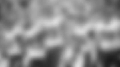 The Washington Football Team's defensive line gets ready to run a play during its game against the Green Bay Packers on Oct. 24, 2021. (Karlee Sell/Washington Football Team)