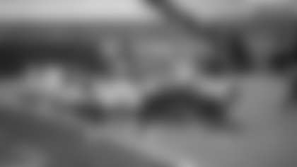 The Washington Football Team's defense gets ready to make a play at the goal line against the Carolina Panthers. (Elijah Walter Griffin Sr./Washington Football Team)