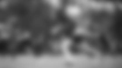 Bobby McCain runs downfield after securing an interception in the end zone during minicamp. (Emile Fails/Washington Football Team)