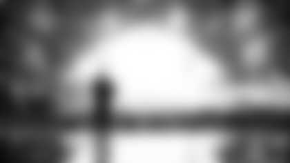 NFL commissioner Roger Goodell on stage during the 2022 NFL Draft on Friday, April 29, 2022 in Las Vegas. (Ben Liebenberg via AP)