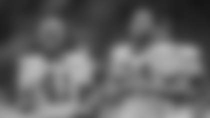 Antonio Gibson and J.D. McKissic jog together at practice. (Elijah Walter Griffin Sr./Washington Football Team)