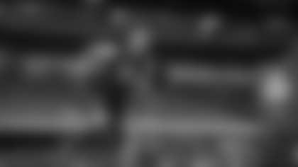 Maryland defensive back Nick Cross (50) runs a drill at the NFL football scouting combine in Indianapolis, Sunday, March 6, 2022. (AJ Mast via AP Images)