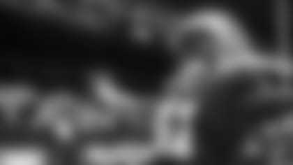 New Orleans Saints running back Alvin Kamara (41) celebrates his game-tying two-point conversion in the second half of an NFL football game against the Washington Redskins in New Orleans, Sunday, Nov. 19, 2017. The Saints won -34-31. (AP Photo/Rusty Costanza)