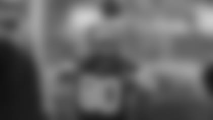 New Orleans Saints receiver Jarvis Landry prepares to make the catch at the team's 2022 OTA practices on June 2, 2022 at the Ochsner Sports Performance Center.