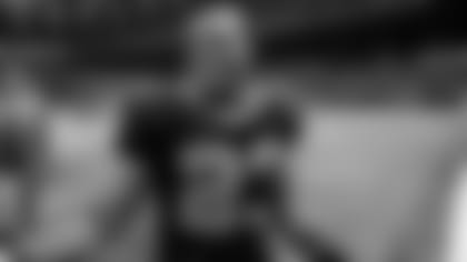 New Orleans Saints running back Pierre Thomas celebrates as he walks off the field after an NFL football game against the Atlanta Falcons in New Orleans, Monday, Nov. 2, 2009. The Saints beat the Falcons 35-27.