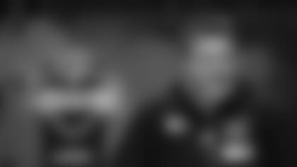 Dayton tight end Adam Trautman speaks during a press conference at the NFL football scouting combine in Indianapolis, Tuesday, Feb. 25, 2020. (AP Photo/Charlie Neibergall)