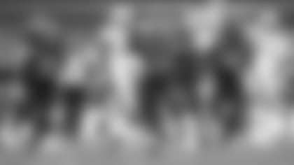 Seahawks cornerback D.J. Reed celebrates with Ryan Neal (35) and Stephen Sullivan (48) after intercepting a pass against his former team.