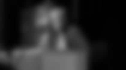 Seattle Seahawks head coach Pete Carroll speaks at a press conference on Wednesday, Mar. 2, 2022 at the Indiana Convention Center in Indianapolis. (Aaron Doster/NFL)