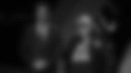 Joel McHale presents the award for Comeback Player of the Year with the Fan of the Year during the NFL Honors awards show on Thursday, February 9, 2023 in Phoenix, Arizona. (Caitlyn Epes/NFL)