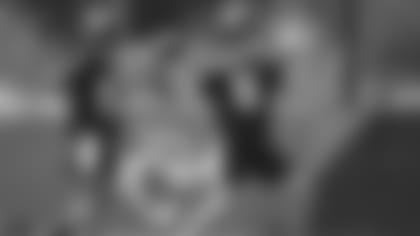 Jacksonville Jaguars quarterback Jake Luton (6) and quarterback Gardner Minshew II (15) perform a drill during an NFL football workout, Sunday, Aug. 16, 2020, in Jacksonville, Fla. (Logan Bowles via AP)