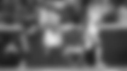 Buffalo Bills wide receiver Emmanuel Sanders (1) catches the ball for a touchdown during an NFL football game against the Kansas City Chiefs on Sunday, October 10, 2021 in Kansas City, Missouri. (Kevin Sabitus/NFL)