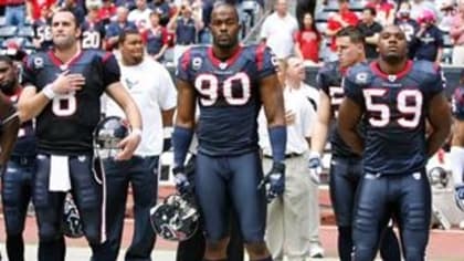 Houston Texans defensive end Mario Williams (90) runs on the field