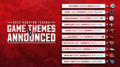 Houston Texans release full schedule for 2022 season