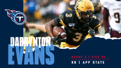 Titans Select Appalachian State RB Darrynton Evans in Third Round of the  NFL Draft